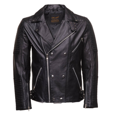 Michaels Biker Leather Jacket with Snap Buttons