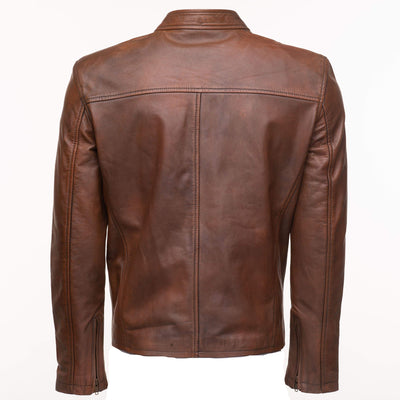 Trendy Nick Hawley Cafe Racer Leather Jacket  