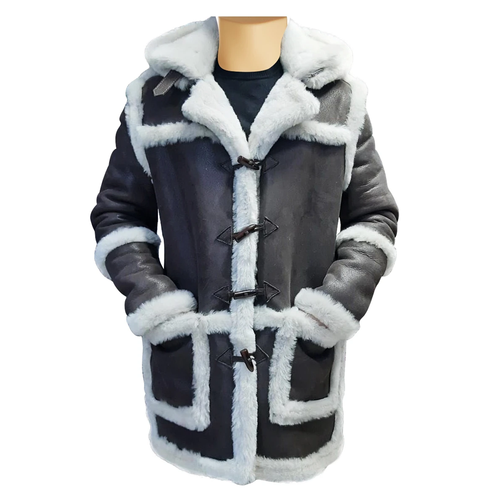 Unisex Rayyan's 3/4 hooded shearling coat