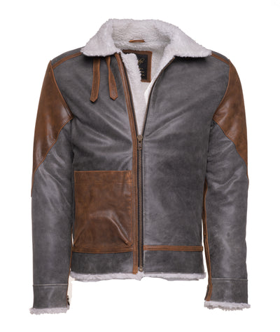 Armani Scott's Sherpa-Lined Patched Leather Jacket