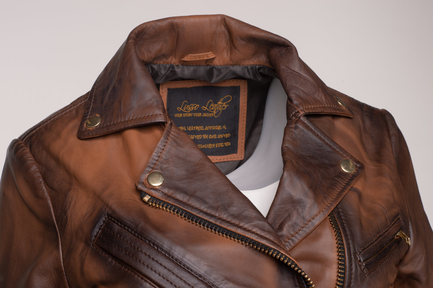 Crop Biker leather jacket with waist belt
