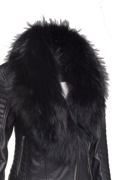 Amarah's Large Fur Shawl Leather Jacket