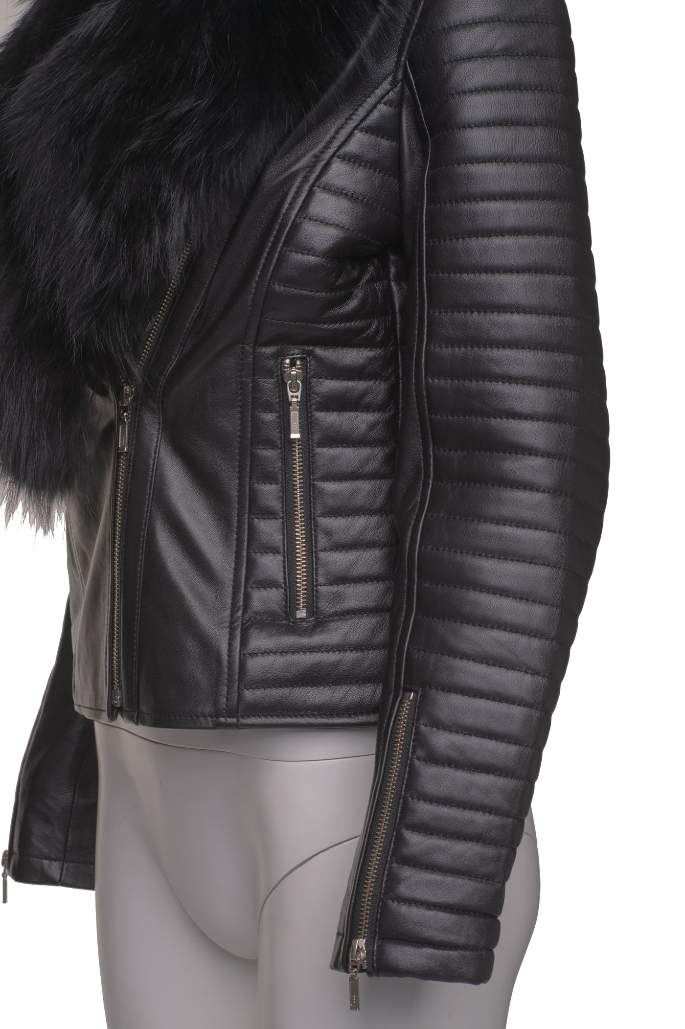 Amarah's Large Fur Shawl Leather Jacket