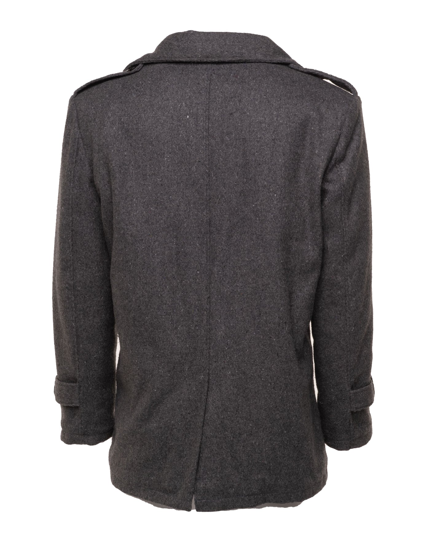 Deon John's Grey Wool Long Coat with Epaulettes