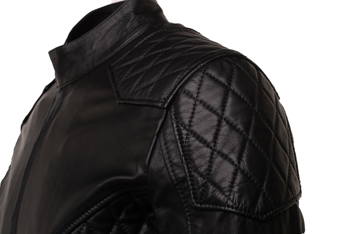 Welsh's moto jacket with diamond stitching