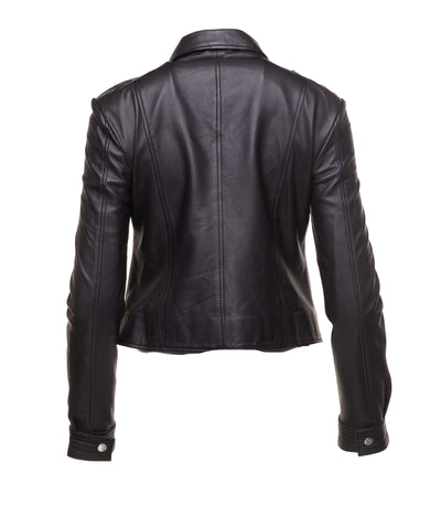 Fashionable Soft Aria Cropped Leather Jacket