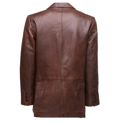 Fashionable two tone Brown leather blazer
