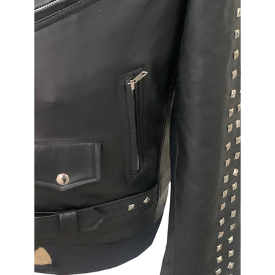 Trevor's studded black biker leather jacket
