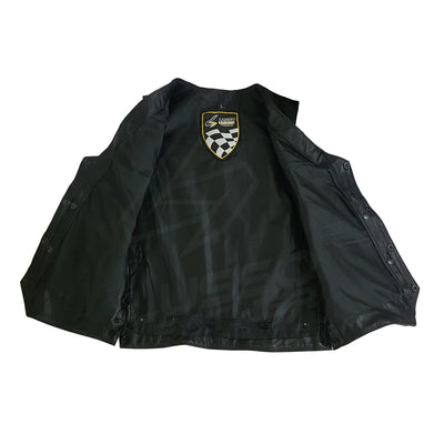 Adjustable Side Laces Unisex Motorcycle Leather Vest