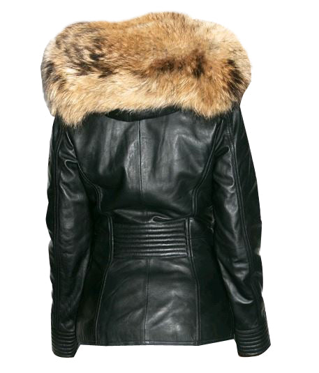 Soft Idelle Car coat with fox fur hood