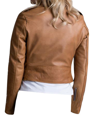 Brand New Gina's cropped leather jacket with Waist Belt